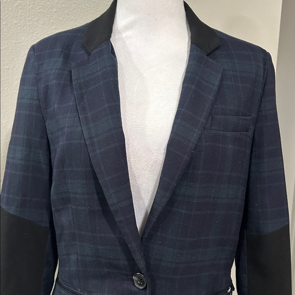 $255 1.STATE Women's Blue Wild One Panel Plaid One-Button Jacket Blazer Size 6 - Picture 10 of 15